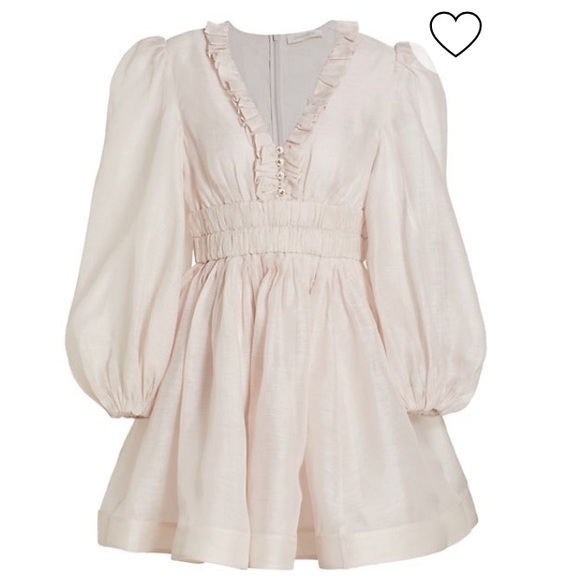 Zimmermann Rhythmic Frill V-Neck Minidress - Picture 1 of 3